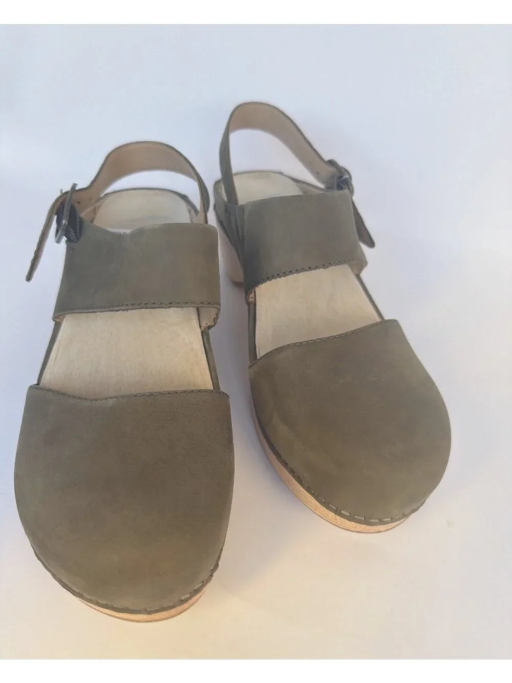 Dansko Lucia Platform Pumps Slingback Closed-Toe Sandals Ivy Green Size 37 - Picture 9 of 13